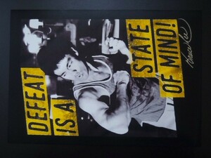 A4 額付き ポスター Bruce Lee ブルースリー DEFEAT IS A STATE OF MIND フォトフレーム 額装