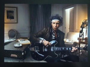 A4 額付き ポスター キースリチャーズ Keith Richards ギター LV トランク モノグラム 写真 アート 額装済 フォトフレーム