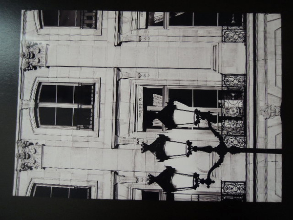 A4 額付き ポスター BOUCHERON PARIS ブシュロン 本店 フランス パリ 写真 モノクロ 額装済み フォトフレーム