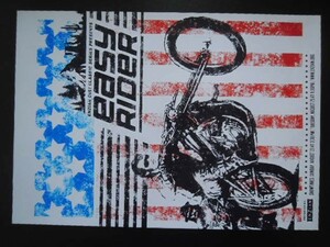 A4 額付き ポスター イージーライダー Easy Rider ハーレー ROUTE66 アメリカ 国旗 バイク 