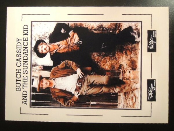 A4 額付き ポスター ポールニューマン ロバートレッドフォード Butch Cassidy and the Sundance Kid 明日に向って撃て サイン 映画 