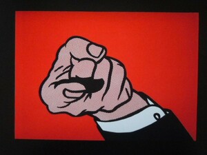 A4 額付き ポスター Roy Lichtenstein アート Finger Pointing ロイリキテンスタイン 指 フィンガー 額装済み フォトフレーム