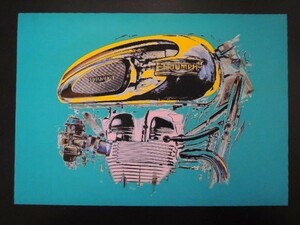 A4 額付き ポスター トライアンフ Triumph バイク エンジン アート 絵画 アンディーウォーホル motorcycle