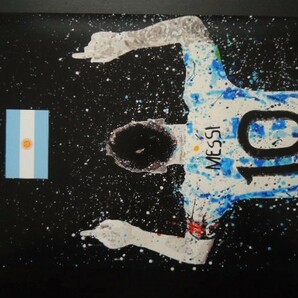 A4 額付き ポスター メッシ Messi アート 国旗 アルゼンチン 代表 サッカー リオネルメッシ 10番 