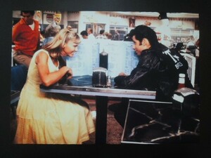 A4 額付き ポスター グリース Grease ジョントラボルタ オリビアニュートンジョン 学園 映画