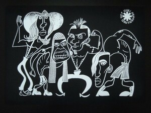 A4 額付き ポスター レッドホットチリペッパーズ Red Hot Chili Peppers レッチリ Picasso ピカソ 絵画 ゲルニカ アート