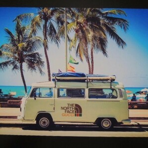 A4 額付き ポスター Hawaii サーフィン VW フォルクスワーゲン バス 海 ヤシの木 ノースグッチ フォトフレーム 額装の画像1