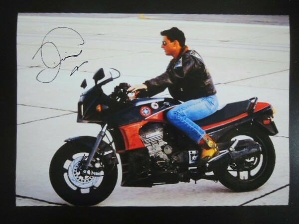 A4 額付き ポスタートムクルーズ Top Gun ニンジャ Tom Cruise カワサキ Ninja バイク Kawasaki トップガン GPZ900R