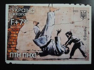 A4 額付き ポスター バンクシー ウクライナ banksy graffiti ukraine プーチン 柔道 judo 平和 peace 祈り 反戦