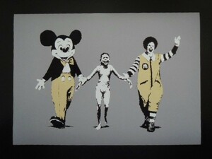 A4 額付き ポスター Banksy Napalm バンクシー ナパーム 少女 ベトナム 額装済み 