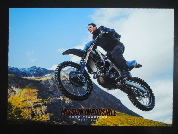 A4 額付き ポスター ミッションインポッシブル デッドレコニング トムクルーズ バイク 写真 モトクロス ノースタント