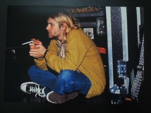 A4 額付き ポスター カートコバーン Kurt Cobain カーディガン カラー 額装済み フォトフレーム
