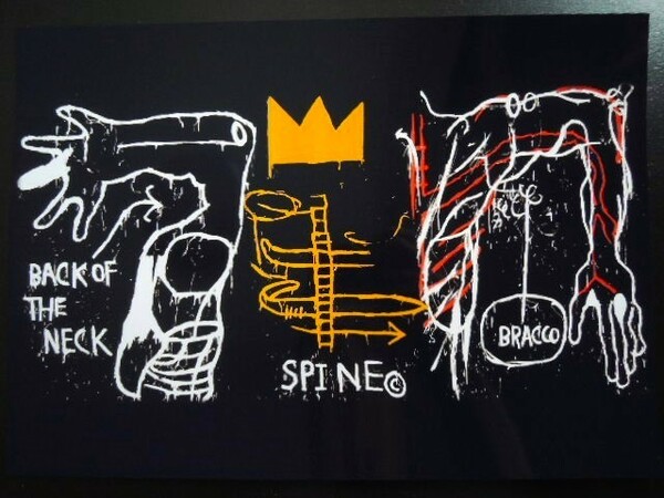 A4 額付き ポスター Basquiat バスキア 降谷建志 インテリア 絵画 ドラゴンアッシュ Back of the Neck 1983 ストリート アート