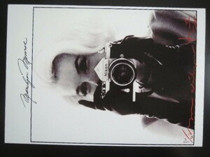 A4 額付き ポスター マリリンモンロー Marilyn Monroe サイン 写真 カメラ Nikon レトロ アート 額装済み フォトフレーム