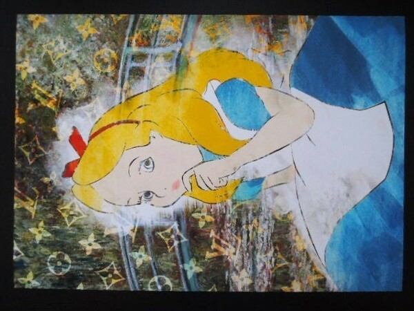 A4 額付き ポスター 不思議の国のアリス Alice's Adventures in Wonderland アリス LV モノグラム 