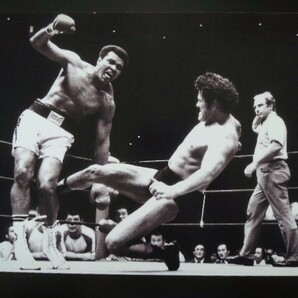 A4 額付き ポスター アントニオ猪木 モハメドアリ 白黒 Antonio Inoki 写真 Muhammad Ali いのき EVERLAST フォト