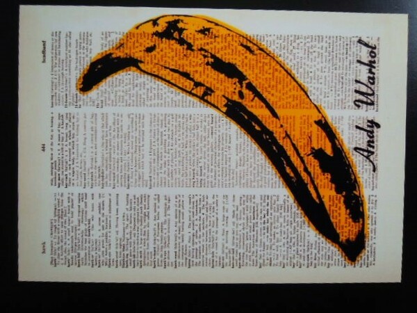 A4 額付き ポスター Banana アンディーウォーホル 絵画 バナナ 果物 フルーツ アート Andy Warhol