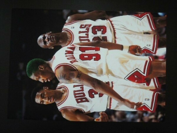 A4 額付き ポスター シカゴブルズ NBA マイケルジョーダン ピッペン ロッドマン Michael Jordan バスケ 額装済み フォトフレーム