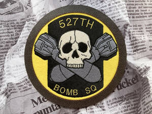 ＝☆刺繍＆レザートリム製☆527th Bombardment Squadron Patch☆＝(Leather Round Frame)