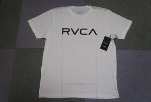 送込 新品 RVCA ルーカ 半袖Tシャツ BIGルーカ レッドステッチ 完売 スケボー サーフ 白黒 M