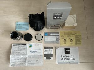 【美品・元箱等付属】 Carl Zeiss Sonnar T*90mm F2.8 コンタックス　現状品