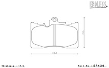ENDLESS エンドレス ブレーキパッド SR01 1台分セット マークX GRX130/GRX133(G's) EP439SR01+EP422SR01_画像3