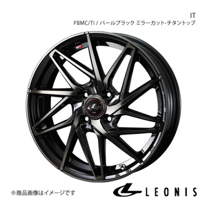 LEONIS/IT アルトラパン HE33S アルミホイール1本【14×4.5J 4-100 INSET45 PBMC/TI(パールブラック ミラーカット/チタントップ)】0040553