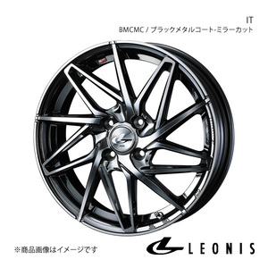 LEONIS/IT ルークス B4#A アルミホイール1本【15×4.5J 4-100 INSET45 BMCMC(ブラックメタルコート/ミラーカット)】0040559