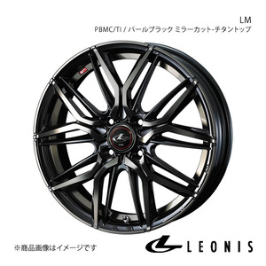 LEONIS/LM N-WGN JH3/JH4 アルミホイール1本【14×4.5J 4-100 INSET45 PBMC/TI(パールブラック ミラーカット/チタントップ)】0040768