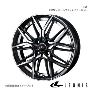 LEONIS/LM マーチ K12 アルミホイール1本【16×6.0J 4-100 INSET50 PBMC(パールブラック/ミラーカット)】0040791