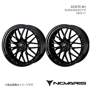 NOVARIS/ASSETE M1 RENAULT メガーヌ BBM5P ルノースポール ホイール2本セット【18×7.5J 5-114.3 INSET45 BLACK/GOLDピアス】0041063×2