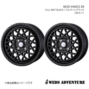 WEDS-ADVENTURE/MUD VANCE 09 ムーヴキャンバス LA850系 アルミホイール2本セット【15×4.5J 4-100 INSET45 FULL MAT BLACK】0041151×2