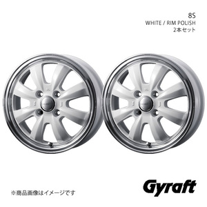 Gyraft/8S ディアスワゴン S320系 アルミホイール2本セット【15×4.5J 4-100 INSET45 WHITE/RIM POLISH】0040955×2