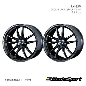 WedsSport/RN-55M オデッセイ RC1/RC2/RC4 2020/11～ アルミホイール2本セット【18×7.5J 5-114.3 INSET45 GLOSS BLACK】0072948×2