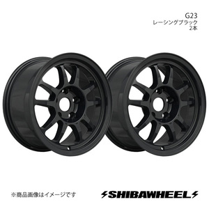 SHIBATIRE シバタイヤ シバホイール G23 アルミホイール2本セット 15×7.0J 5-100 INSET35 レーシングブラック G15-05RB×2