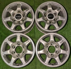 ★ブラッドレイ 16インチ×8J+30 139.7/6H 日産オプション純正 センターキャップ2枚欠品 中古４本 テラノ等に！ 札幌東区 店頭引取り可★