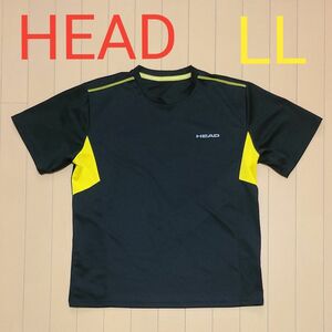 HEAD　半袖Tシャツ　LL　ブラック×イエロー