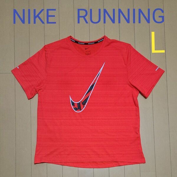 NIKE　ナイキ　ランニングウェア　Tシャツ　Lサイズ　オレンジ　DRI-FIT