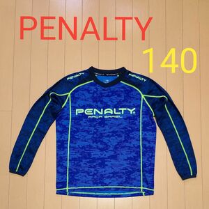 PENALTY ペナルティ　長袖プラクティスシャツ　140　ブルー×イエローグリーン　サッカー・フットサル　練習着