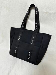 アニエスベー　agnes b. 　黒 キャンバス　トートバッグ　ブラック