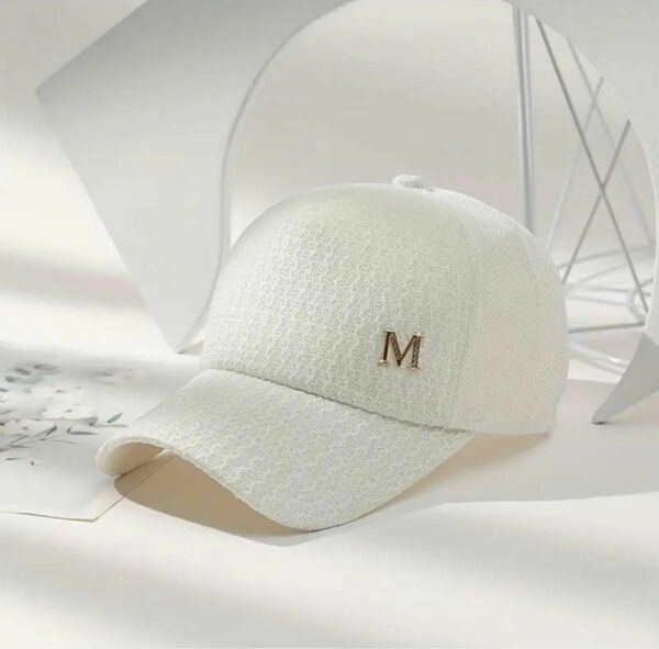 レディース　帽子　キャップ　通気性　ホワイト　白　シンプル【新品未使用】 韓国