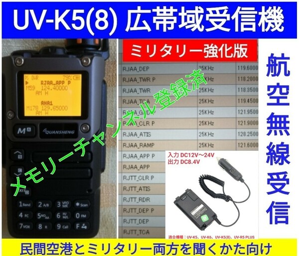 【ミリタリー強化】UV-K5(8) 広帯域受信機 未使用新品 エアバンドメモリ登録済 スペアナ機能 周波数拡張 日本語簡易取説 (UV-K5上位機) dc