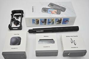 Insta360 X3 360度カメラ アクションカメラ + 別売品複数（予備バッテリ、自撮り棒、他）