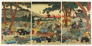 Art hand Auction The Vengeance of Igagoe, triptych, by Kuniyoshi, Painting, Ukiyo-e, Prints, Kabuki painting, Actor paintings