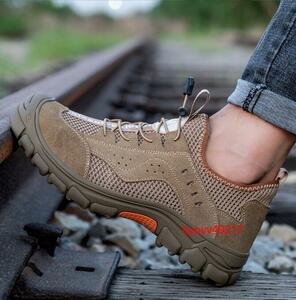  work shoes safety shoes mesh men's lady's man and woman use steel . core toes protection .. pulling out prevention slipping difficult ventilation comfortable stylish light weight sneakers 