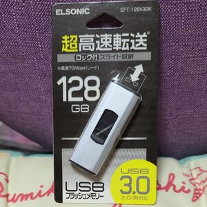 USBメモリー 128GB ELSONIC EFT-128V30K