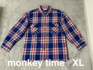 monkey time ネルシャツ XL モンキータイム