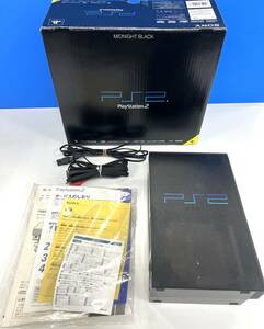 ☆PS2 プレイステーション2 SCPH-50000 ミッドナイト・ブラック　起動確認済　ディスクトレイ　開閉不可　ジャンク お得！