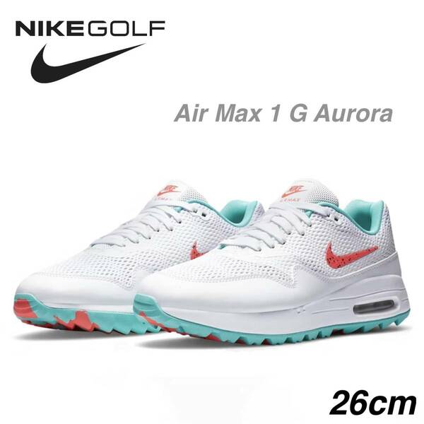 【26cm】★訳ありプライス！オーロラ・アブソリュート！新品 ★ NIKE ナイキ エアマックス 1 G Air Max ゴルフ スパイクレス Golf US8