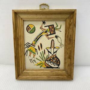 Art hand Auction Framed Sand Painting RAINBOW YEI Rainbow Vase Kachina Indian Native American Wall Hanging Wall Decoration Interior, Artwork, Painting, others